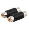 Profissional 2rca fêmea para 2rca fêmea adaptador de áudio AV Áudio Video Plug Adaptador de Conector de Áudio