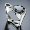 Wedding Rings Women Ladies Unique Geometric Elegant 8 Shape Black Cubic Zirconia Stone Ring 2023 Fashion Engagement For Female