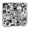 Car sticker 10 50pcs Black and White Stickers for Kids Laptop Skateboard Bicycle Motorcycle Cool JDM Car Styles Sticker Bomb Bumpe2304