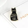 Black Enamel Cat Brooches Button Pins for clothes bag Please Adopt The Badge Of Cartoon Animal Jewelry Gift for friends C39140890