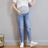 Bas de maternité Denim Pantalon Jeans Pour Femmes Enceintes Vêtements Taille Élastique Ventre Lâche Droite Grossesse Gravidas Vêtements