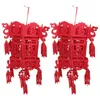 Juldekorationer 2pcs Spring Festival Non-Woven Lantern Dekorativ kinesisk stil röd
