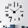 Horloges murales oho créatif bricolage acrylique miroir grand horloge quartz montre morte nature moderne aiguille salon stickers de décoration intérieure 212y