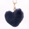 Elegante forma de corazón pompoms llavero para bolso de bolso perfecto lindo llavero llavero suave y peluche bolsa encanto colgante aplastamiento