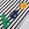 Jumping Meters Summer Arrival Stripe Boys Tees Tops Fashion Applique Dinosaurs Embroidery Baby Cotton T shirts Kid 210529