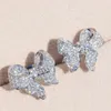 Zircon Bowknot Ear Studs S925 Il cristallo di Pin pavimenta gli orecchini