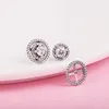 Stud Sparkling Double Earrings Original 925 Sterling Silver For Women Statement Jewelry Mother's Day Gift Brincos