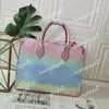 Luxurys Designers Large Totes Shopping Bags 35cm 41cm Flower Female Handbag 6 Colors High Qulity Genuine Leather Bucket Full-Color Cross Big Logo Fashion Bag
