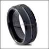 Solitaire Bague Anneaux Bijoux Somen 8Mm Hommes Classique Pur Noir Carbure De Tungstène Brossé Alliance Homme Fiançailles Anel Mascino Y1128 Goutte