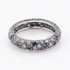 925 Sterling Silver Midnight Blue Cosmic Stars Cz Stones Ring Fit Pandora Style Jewelry Engagement Wedding Lovers Fashion Ring For Women