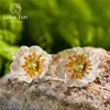 Lotus Fun 18k guldblommande anemone blomma stud örhängen riktigt 925 sterling silver handgjorda fina smycken för kvinnor gåva 210628