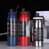 Boccette sottovuoto da 800 ml isolate senza Bpa Tazza termica di grande capacità Coperchio della maniglia portatile Thermos Bottiglia d'acqua con infusore per il tè 211122