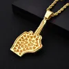 Rhinestone Men Necklace Ice Out Cubic Zircon Hip Hop Finger Animals Pendant Gold Silver Color Charm Chain Jewelry Q0531202V