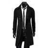 Hommes hiver chaud trench-coat double boutonnage longue veste top robe chemise pardessus 210819