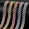 9mm Iced Out Cuban Link Bracelet Zircon Fashion Punk Bling Anklet Hiphop Jewelry For Men Women233U