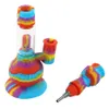 Tubulação de água tubos de vidro bong tigelas de cachimbo de água em linha de silicone junta da mangueira de silicone 8.8 "O queimador de cera da forma da abelha