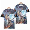 Gensshin Impact Lato Drukowanie 3D Anime Children's Krótki Rękaw Boy and Girls Loose Casual T-shirt Spersonalizowane Harajuku Proste Y0901