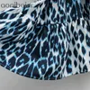 Abito da donna senza maniche vintage con stampa leopardata e orlo con volant e mini abito femminile elegante con papillon posteriore e cinturini estivi Vestido 210604