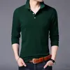 Polo di marche di moda da uomo in cotone a maniche lunghe Slim Fit ragazzi coreani regalo fidanzato Poloshirt abiti casual da uomo 210308