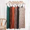 S-4XL韓国のPolka Dot夏の女性のドレススパゲッティストラップBoho LeopardプリントマキシパーティーVestidos Plus Size M30262 210715