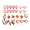 Confettis en Latex pour décoration de mariage, décoration de mariage, en forme de cœur, Kit de ballons romantiques pour fête d'anniversaire, anniversaire, amour