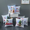 Cartoon Christmas Pillowcase Merry Juldekorationer Söt snögubbe Sofa Kudde Hemkudde Skydd JJA9405