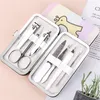 New Cartoon Nail Manicure Set 7pcs/set Manicure Pedicure Clipper Kit Nail Art Care Cat Lion Make Up Beauty Accessories