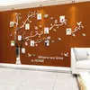 Stickers muraux Arbre Po Cadre 3D Acrylique Miroir Stickers Muraux Pour Canapé TV Fond Décoration Murale DIY Famille Po Cadre Autocollants 210615