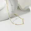 Chokers Großhandel Natürliche Perle Edelstahl Gold Choker Halskette Frauen Unsichtbar Neclace Nizza Geschenk für Valentinstag Gife