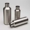 Botella de agua potable de boca ancha de acero inoxidable de 350/500/750 ml, tapa de bambú para ciclo deportivo 210907