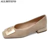 ALLBITEFO marchio di moda in vera pelle tacchi spessi ufficio scarpe da donna punta quadrata donna scarpe tacco alto primavera donna tacchi 210611