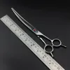 Haarschaar 6 "7" 8 "9" Professionele gebogen huisdierverzorging voor hond Sliver Right Left Hand Shears Double Tail