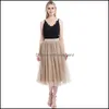 Gonne Abbigliamento donna Abbigliamento Perline Tle Gonna Maglia Donna Sier Perla Tutu Elastico in vita Vintage pieghettato Per regalo Drop Delivery 2021 U2P3V