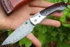 Damascus Pocket Folding Knife VG10-Damascus Steel Drop Point Blade Ebony + Steel Sheet Handle Ball Bearing Knives