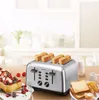 Wholesales Food Processing Equipment Toaster 4 Slice Geek Chef Stainless Steel Extra-Wide Slot with Dual Bagel Function Removable Crumb Trays Auto Pop-Up