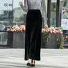 TIYIHAILEY Gratis Verzending Nieuwe XS-10XL Lange Maxi Rechte Rokken Vrouwen Elastische Hoge Taille Winter Klant Gemaakt Velours Fluwelen Rok 210311