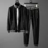 Men's Tracksuits Mens Sets (jacket+pants) Luxury Chenille Corduroy Casual Men Coats Elastic Waist Set With Pants Plus Size 5XL