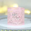 Decorações de casamento 50pcs Love Heart Style Laser Cut Anéis de papel guardanapos de titulares de aniversário de aniversário Festa de Natal Favory Dinner Supplies