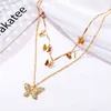 Butterfly Necklace Choker Simple Butterfly Pendant Necklaces for Women Fashion Romantic Clavicle Chain Birthday Gift Jewelry G1206