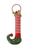 Juldekorationer Elf Feet Tree Hängande Iron Ring Bells Semesterhus Elf Stövlar Dörrknocker Ornaments JJA9124