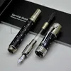 Gravel Elizabeth Black and Golden Silver Limited Edition Roller Ball Pen Fountain Pen With Diamond Inlay Cap Business Office Supp2408