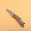 Oferta especial 1369 Flipper Cuchillo plegable 8Cr13Mov Stone Wash Blade Aviación Aluminio + G10 Mango Rodamiento de bolas EDC Cuchillos de bolsillo con caja al por menor