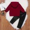 6M-5Y Toddler Baby Kid Girl Clothes Set Love Heart Pearl Long Sleeve T shirt Pants Outfits Children Girls Costumes Autumn Winter 211104