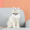 Cat Collars & Leads 2pcs/set Collar With Bell Bowtie Breakaway Safety Necklace For Cats Kitten Charm Adjustable Accessories