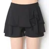 Chiffon Shorts Summer Women's Loose Female High Waist Bohemian Ruffles Casual Shorts Skirts Candy Color Wide Leg Trousers S-4XL 210625