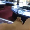 Luxus Damen Ehering Mode Edelstein Simulierte Diamant Verlobungsringe Für Frauen Schmuck