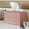 Napkins Tissue Boxes & Napkins 1PCS Box Cover Modern PU Leather Square Holder Decorative Organizer For Bathroom Vanity Countertop