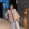 Damesbont faux vrouwen tweedelige vest jas en wollen jas mode volledige boog O-hals enkele breasted luxe 2021 winter