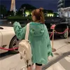 2021 Springtime Embroidery Frog Felpa oversize da uomo e da donna Felpe con cappuccio Harajuku Warm Pullover Felpa con cappuccio stile coreano da donna X0721