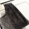 Quality High waist Floral pleated skirts Double mesh printed large swing skirt women Spring Summer Autumn yarn long skirt